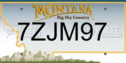 7ZJM97 Montana License Plate