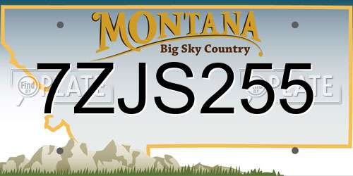 7ZJS255 Montana License Plate
