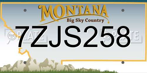 7ZJS258 Montana License Plate