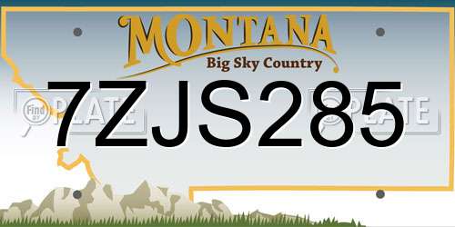 7ZJS285 Montana License Plate