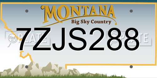7ZJS288 Montana License Plate