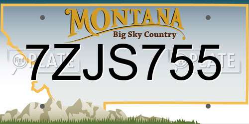 7ZJS755 Montana License Plate