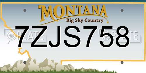 7ZJS758 Montana License Plate
