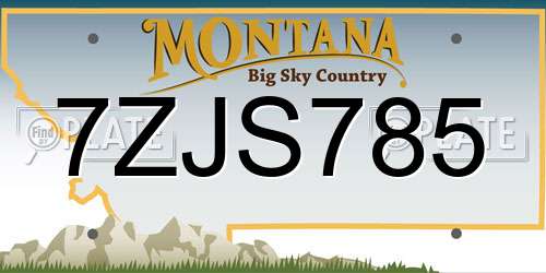 7ZJS785 Montana License Plate