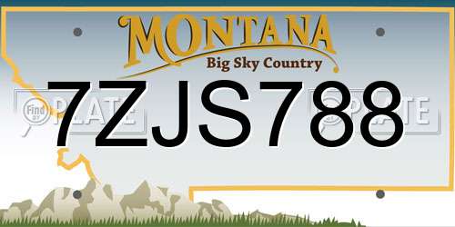 7ZJS788 Montana License Plate