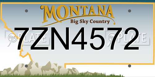 7ZN4572 Montana License Plate