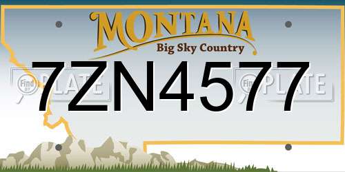 7ZN4577 Montana License Plate