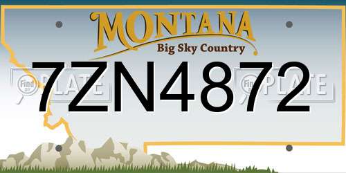 7ZN4872 Montana License Plate