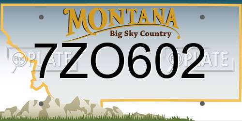 7ZO602 Montana License Plate
