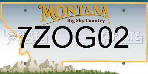7ZOG02 Montana License Plate