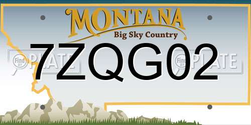 7ZQG02 Montana License Plate