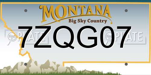 7ZQG07 Montana License Plate