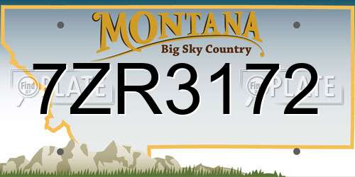 7ZR3172 Montana License Plate