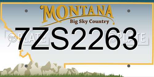 7ZS2263 Montana License Plate