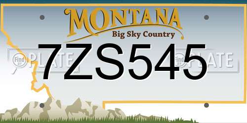7ZS545 Montana License Plate