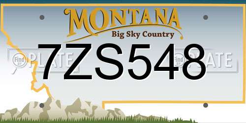 7ZS548 Montana License Plate