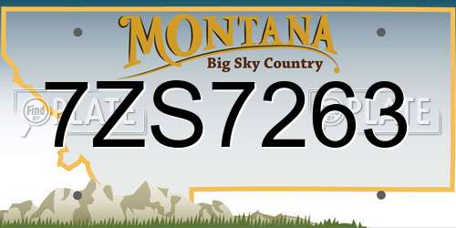 7ZS7263 Montana License Plate