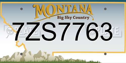 7ZS7763 Montana License Plate