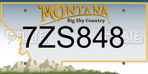 7ZS848 Montana License Plate