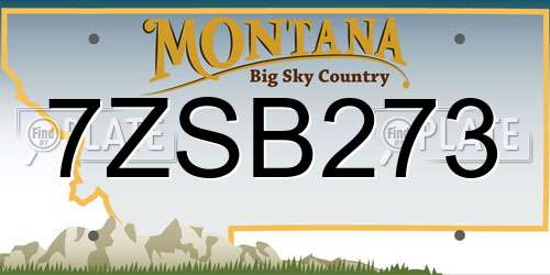 7ZSB273 Montana License Plate