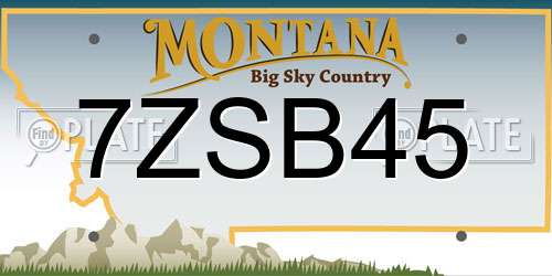 7ZSB45 Montana License Plate