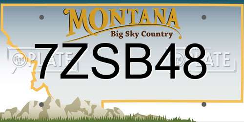 7ZSB48 Montana License Plate