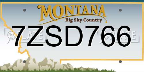 7ZSD766 Montana License Plate