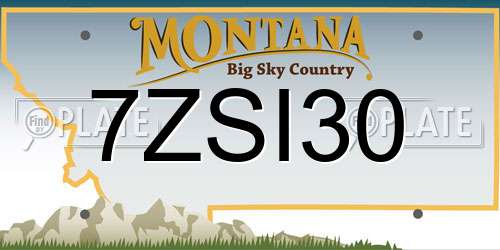 7ZSI30 Montana License Plate