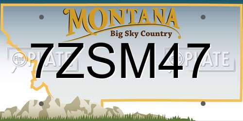 7ZSM47 Montana License Plate