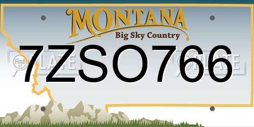 7ZSO766 Montana License Plate
