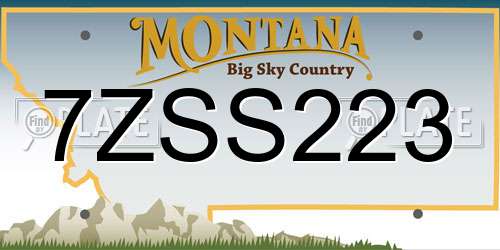 7ZSS223 Montana License Plate