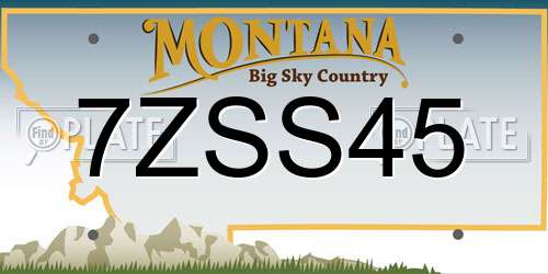 7ZSS45 Montana License Plate