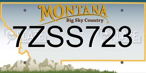 7ZSS723 Montana License Plate