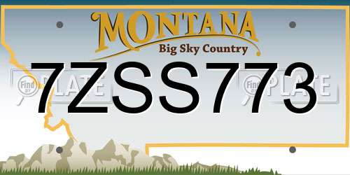 7ZSS773 Montana License Plate