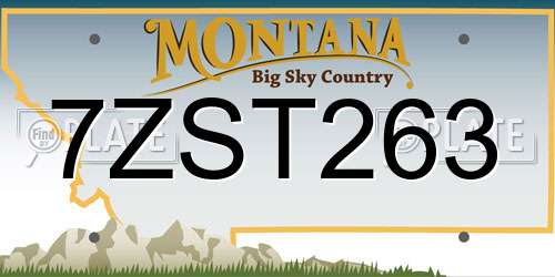 7ZST263 Montana License Plate