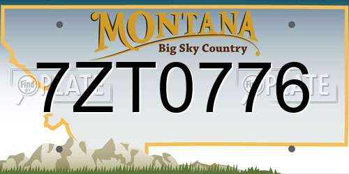 7ZT0776 Montana License Plate
