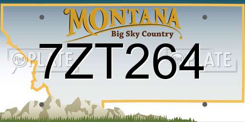 7ZT264 Montana License Plate