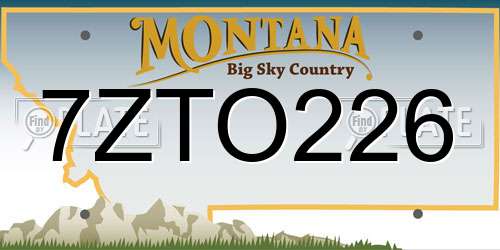 7ZTO226 Montana License Plate