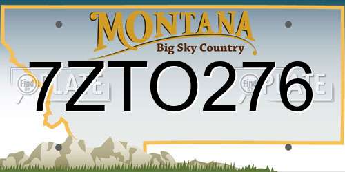 7ZTO276 Montana License Plate