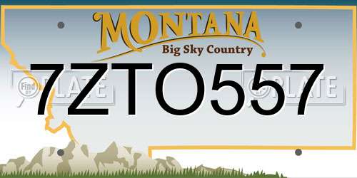 7ZTO557 Montana License Plate