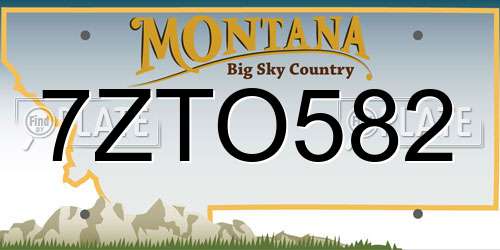 7ZTO582 Montana License Plate