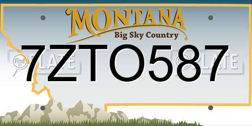 7ZTO587 Montana License Plate