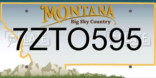 7ZTO595 Montana License Plate