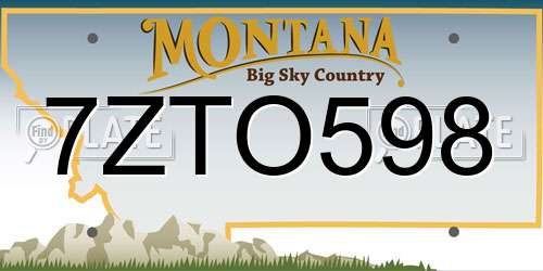 7ZTO598 Montana License Plate