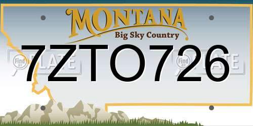 7ZTO726 Montana License Plate