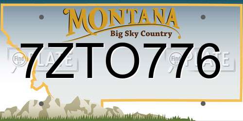 7ZTO776 Montana License Plate
