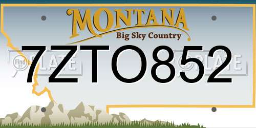 7ZTO852 Montana License Plate