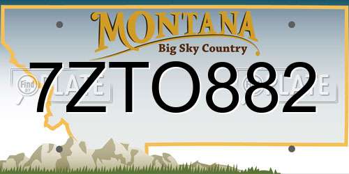 7ZTO882 Montana License Plate