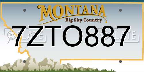 7ZTO887 Montana License Plate
