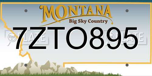 7ZTO895 Montana License Plate